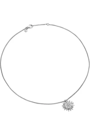 David Yurman Sterling Starburst diamond pendant necklace (19mm)