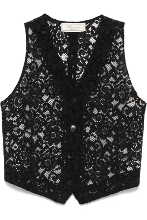 BLUMARINE Floral-lace waistcoat