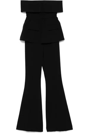 Self-Portrait Crepe off-shoulder jumpsuit