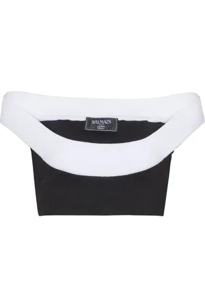 Balmain Ribbed-knit cropped top