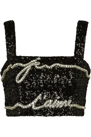 Balmain Sequinned cropped top