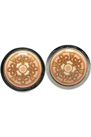 Hermès 20th Century Enamel Cloisonne Clip On costume earrings