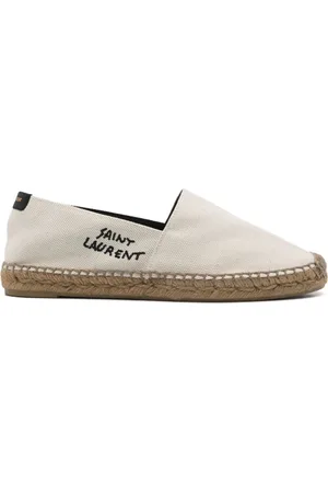 Saint Laurent Logo-embroidered canvas espadrilles