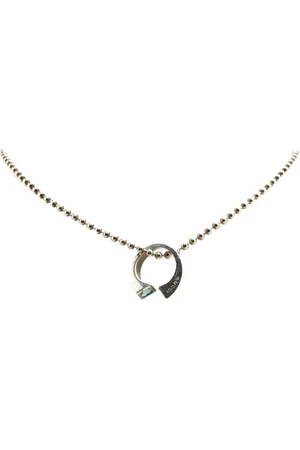 Gucci 20th Century Sterling Silver Topaz Horsebit Pendant costume necklace