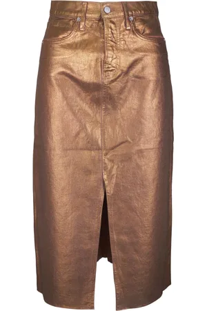 VERONICA BEARD Metallic-finish midi skirt