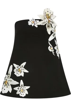 Oscar de la Renta Watercolor Orchid blouse