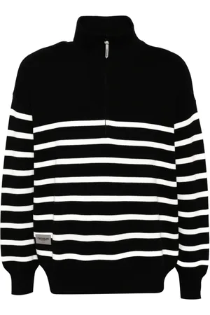 Chocoolate Striped zip-up jumper