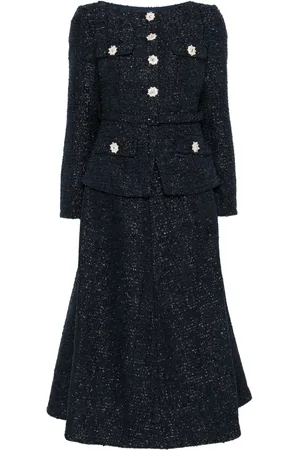 Self-Portrait Bouclé midi dress