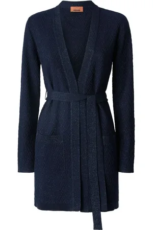 Missoni Chevron-jacquard belted cardigan