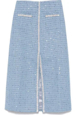 Maje Sequin-embellished tweed midi skirt