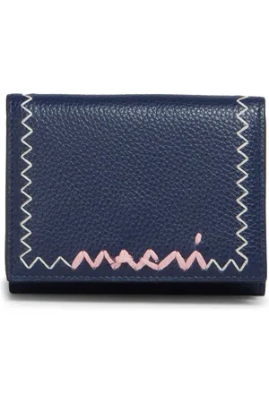 Marni Logo-embroidered leather wallet