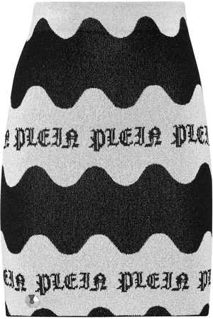Philipp Plein Logo-jacquard lurex miniskirt
