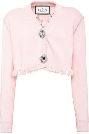 Philipp Plein Logo-embroidered cropped cotton cardigan