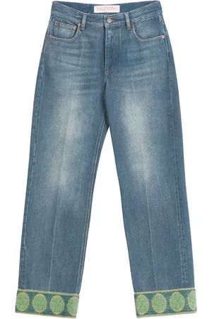VALENTINO GARAVANI Jacquard-trim jeans
