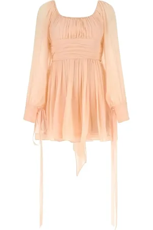 Saint Laurent Puff-sleeve belted minidress