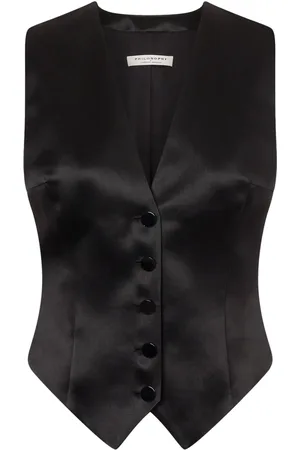 Serafini V-neck satin waistcoat