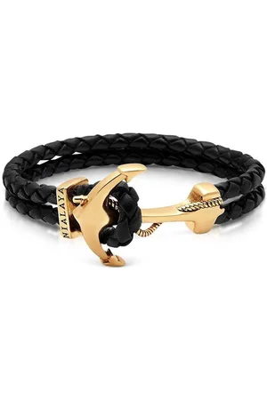 Nialaya Anchor-charm braided bracelet