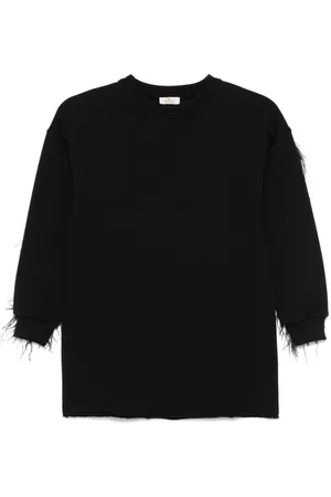 Le pandorine Feather-trim dress