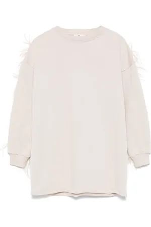 Le pandorine Feather-trim dress