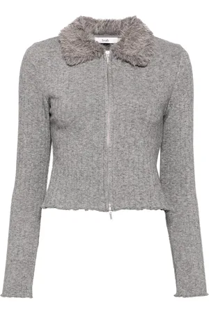 B+AB Zip-up ribbed cardigan