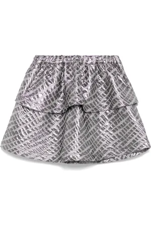 Le pandorine Metallic-effect tiered skirt