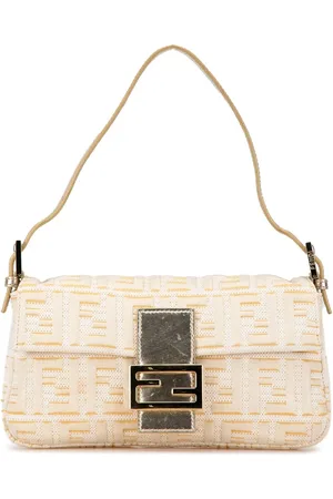 Fendi 2000-2010 Zucca Metallic Lurex baguette shoulder bag