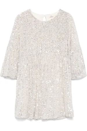 Le pandorine Sequined puff-sleeve dress