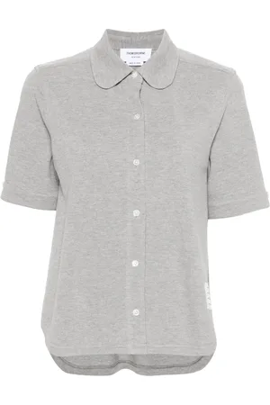 Thom Browne Logo-patch piqué shirt