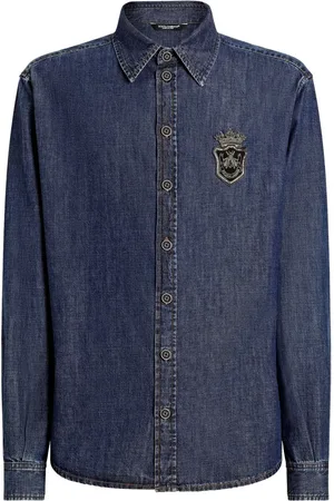Dolce & Gabbana Logo-patch denim shirt
