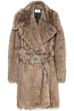 COPERNI Faux-fur belted coat