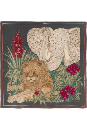 Salvatore Ferragamo 1970s lion-print scarf