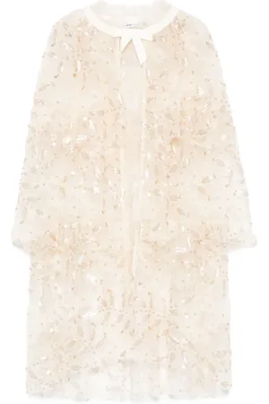 Self-Portrait Sequin-detail tulle cape