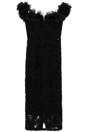 NISSA Floral-detail lace midi dress