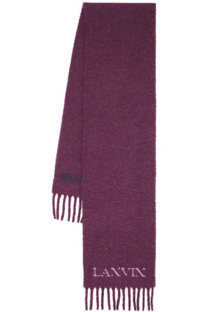 Lanvin Jacquard logo motif fringed scarf
