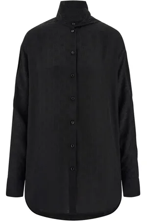 Salvatore Ferragamo Sash-collar silk blouse