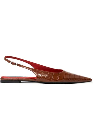 Stella McCartney Elsa crocodile-embossed ballerina shoes