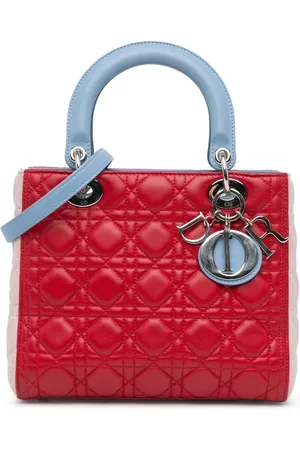 Dior 2014 Medium Tricolor Lambskin Cannage Lady Dior satchel