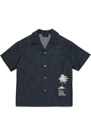 Nº21 Palm-tree-print shirt