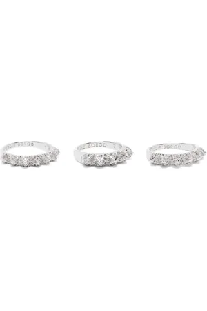 Eddie Borgo Pavé Eternal Pyramid ring (set of three)