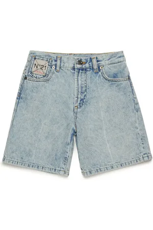 Nº21 Logo-patch denim shorts