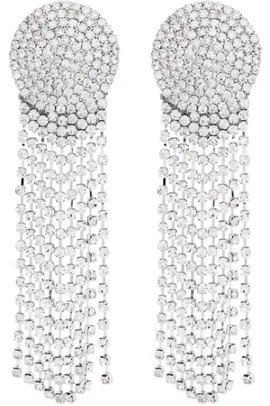 Self-Portrait Round crystal-embellished earrings
