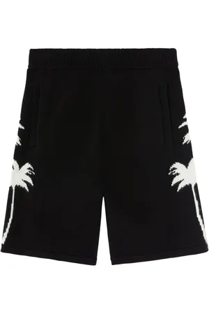 Palm Angels Palm-tree knitted shorts