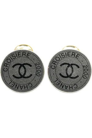 CHANEL 2000 Silver CC Clip-On Croisiere 2000 costume earrings