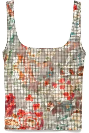 SIEDRES Graphic-print tank top