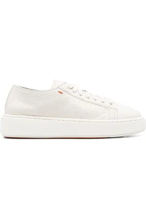 santoni Leather lace up sneakers
