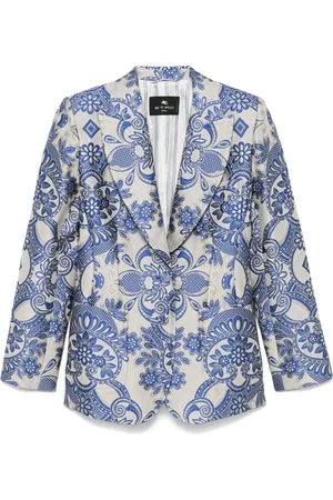 Etro Lace-motif single-breasted blazer