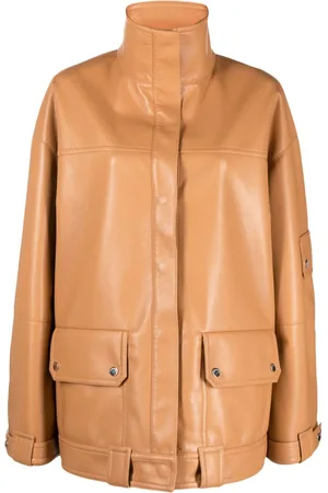 Nanushka Silva panelled faux-leather jacket