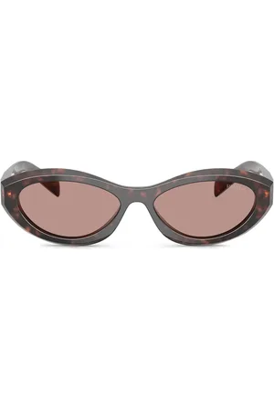 Prada Tortoiseshell-effect oval sunglasses