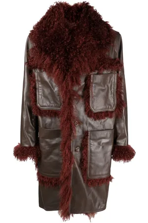 AMBUSH Shearling-trim leather coat