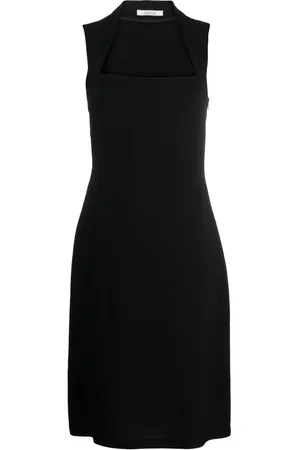 Gauchere Square-neck sleeveless dress